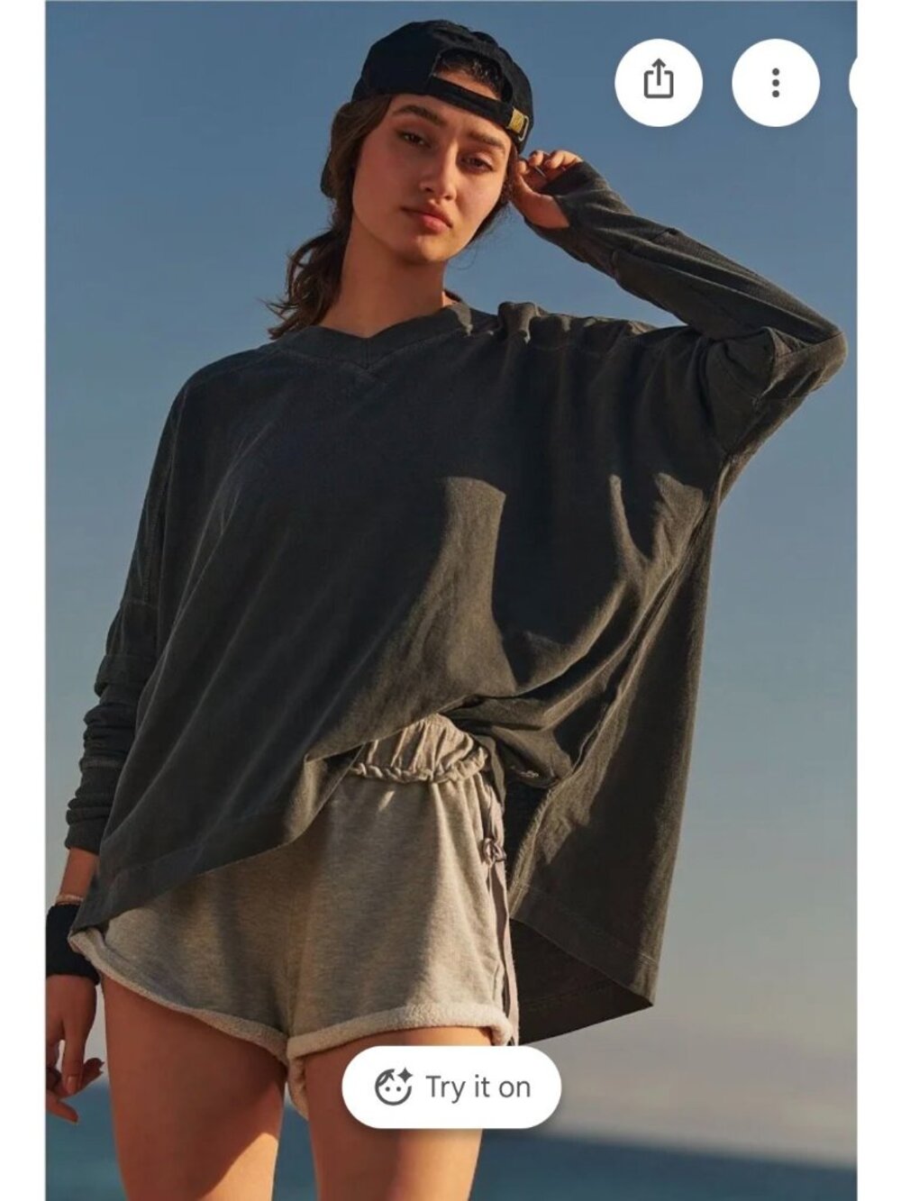 SOLD Free People Movement All Star Layer Sweatshirt Womens Medium Black